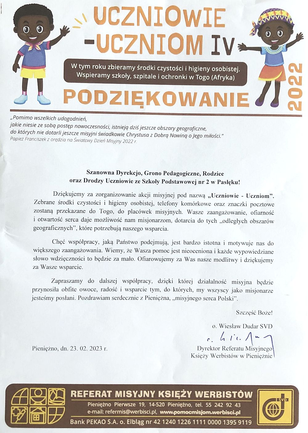 PODZIĘKOWANIE