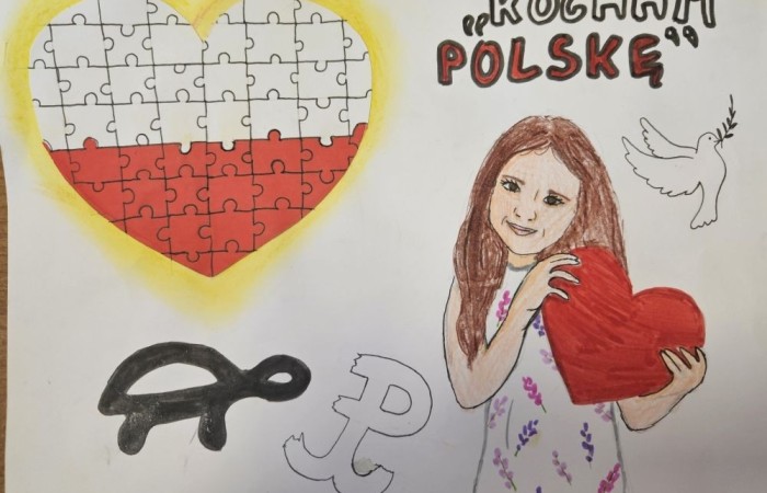 W październiku uczniowie naszej szkoły wzięli udział w konkursie plastycznym, którego motywem było Święto Niepodległości. Konkurs zorganizowała Burmistrz Pasłęka pani Elżbieta Wasiuk i Pasłęcki Ośrodek Kultury. Tematem konkursu było hasło „Kocham Polskę-Dzień Niepodległości. Wyróżnienie zdobyła Joanna Żukowska z klasy 8b, która otrzymała nagrodę podczas wspólnego świętowania z mieszkańcami Pasłęka z okazji 106 Rocznicy Odzyskania Niepodległości przez Polskę.